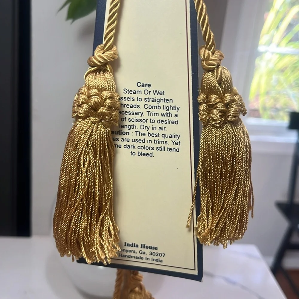 Curtain Tassels; Color: Gold; India House Trimmings NEW